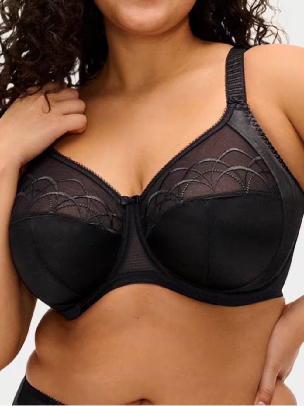 ELOMI Cate Side Support Bra in Black Size 34N